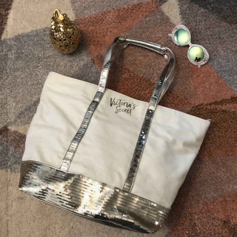 NWOT | Victoria’s Secret Canvas and Sequin Tote
